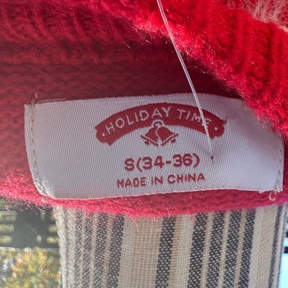 Men's Festive Red Santa Sweater actually holds a 6pack around the belt. - Picture 4 of 6